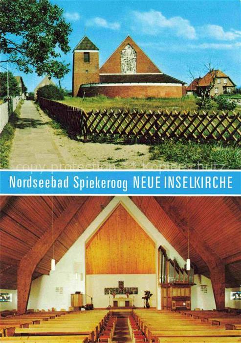 Spiekeroog Nordseeinsel Niedersachsen Neue-Inselkirche Kircheninneres Orgel Kirc