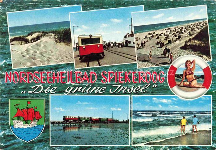 Spiekeroog Nordseeinsel Niedersachsen Inselbahn Duenen Badestrand Wellen Strandk