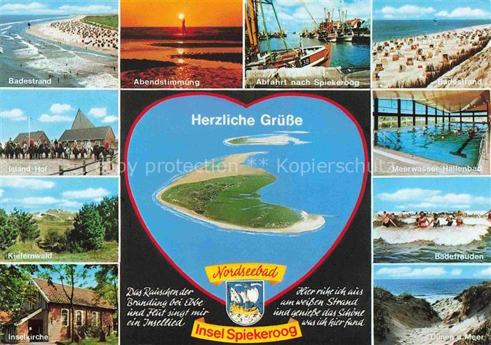 Spiekeroog Nordseeinsel Niedersachsen Badestrand Abendstimmung Abfahrt Fischerbo