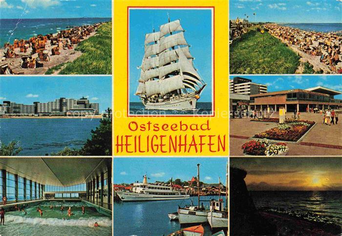 Heiligenhafen Ostseebad Schleswig-Holstein Strand Strandkoerbe Segelschiff Hochh
