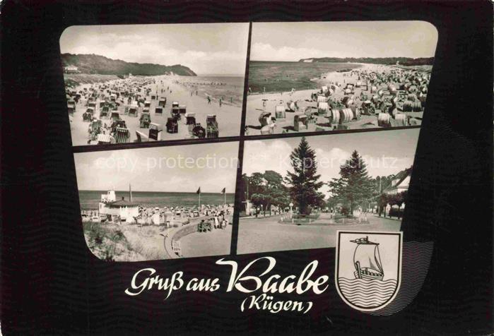 BAABE Ostseebad Ruegen Strand Strandkoerbe Kuranlage Wappen Ostsee Duenen