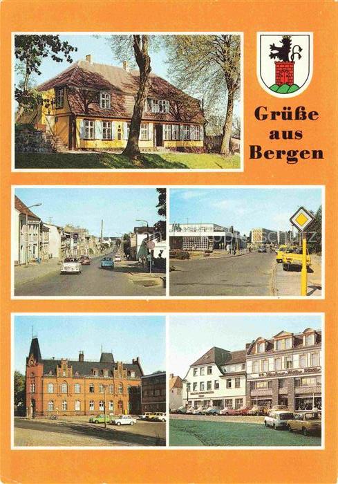 Bergen Ruegen Geburtshaus-Billroths Bahnhofstrasse Neustadt Post HO-Gaststaette-