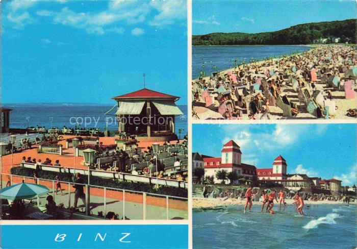 BINZ Ruegen Konzertpavillon Seebruecke Strand Strandkoerbe Kurhaus Ostsee Badega
