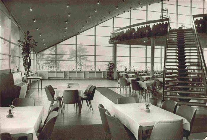 Glowe RueGEN Restaurant-Innenraum Gaststaette-Ostseeperle Tische Stuehle Treppe