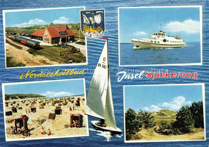 Spiekeroog Nordseeinsel Niedersachsen Inselbahn Faehre Segelboot Strand Strandko