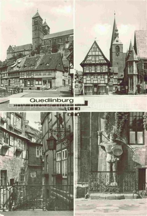 Quedlinburg Harz Muehlenstrasse Stiftskirche Muehlgraben Hoken Marktkirche Rolan