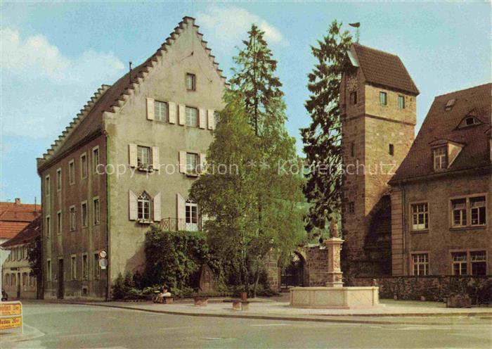 Eberbach Baden Neckar HEIDELBERG BW Pulverturm Stadtturm Brunnen Fachwerkhaus St