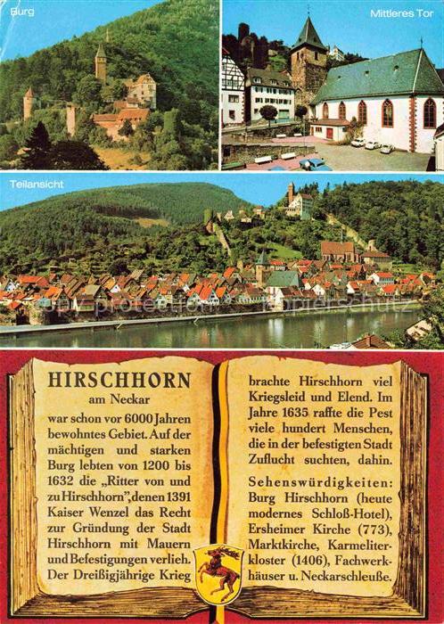 Hirschhorn Neckar Hessen Burg-Hirschhorn Mittleres-Tor Neckar Karmeliterkloster