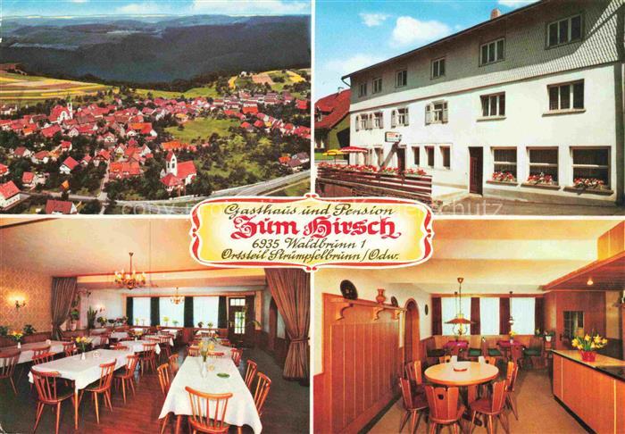 Struempfelbrunn Waldbrunn Gasthaus-Pension Zum-Hirsch Luftbild Gaststube Struemp