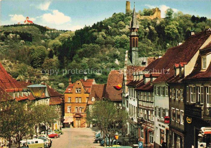 WEINHEIM Bergstrasse BW Marktplatz Wachenburg Windeck Burgruine Bergstrasse Fac