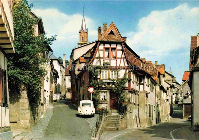 WEINHEIM Bergstrasse BW Ober-Mittelgasse Fachwerkhaus Kirche Gasse Volkswagen-K