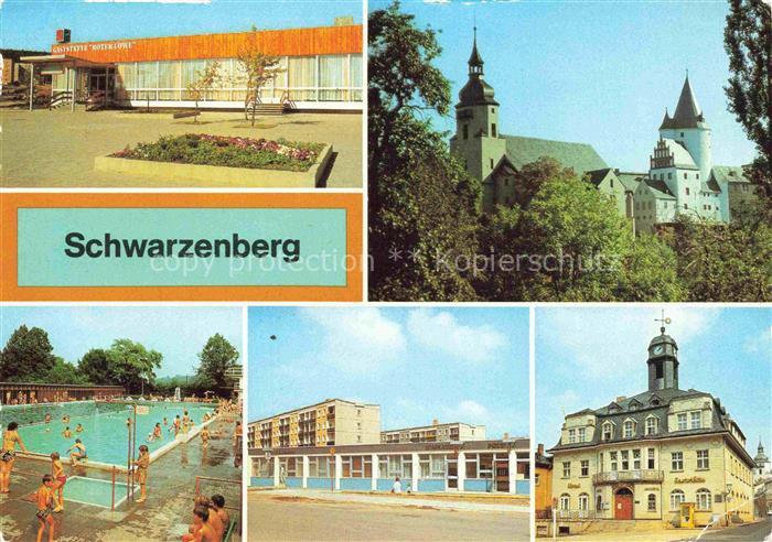 Schwarzenberg Erzgebirge Sachsen Schloss-Schwarzenberg Kirche Freibad Roter-Loew