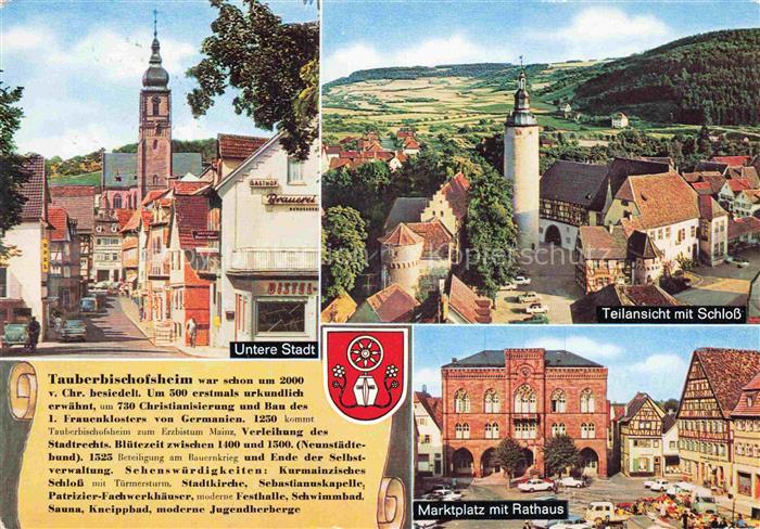 Tauberbischofsheim Untere-Stadt Schloss Marktplatz Rathaus Kirchturm Fachwerkhae