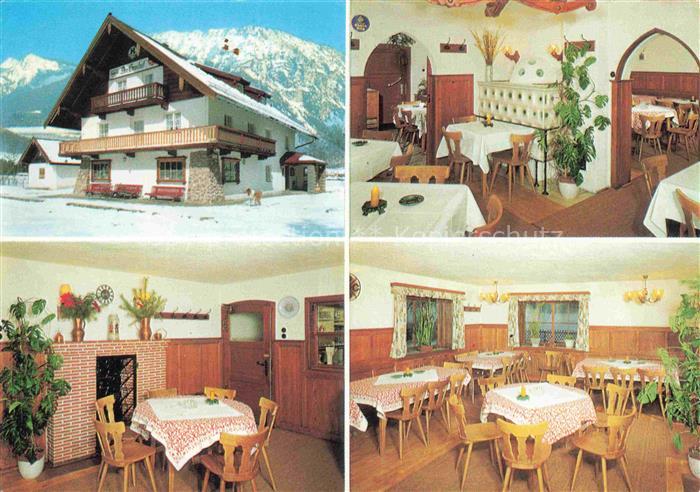 Ruhpolding Bayern Alpenpension Café-Restaurant Grashof Hotel Speisesaal Innenrau