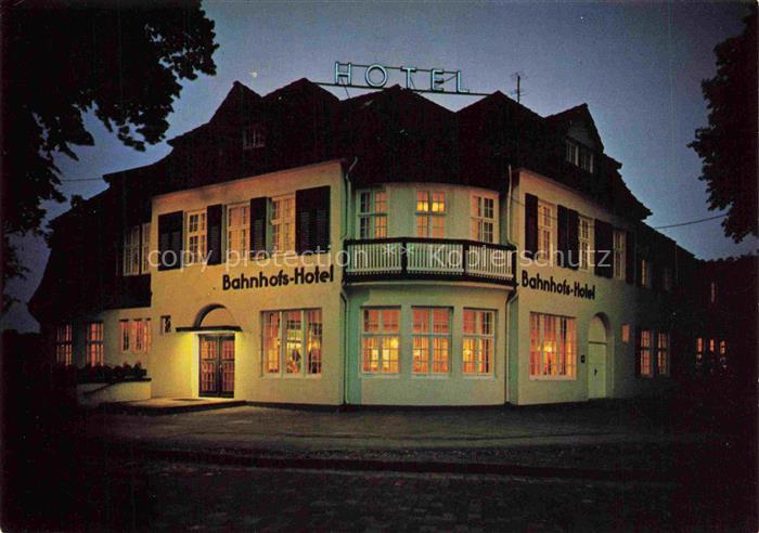 Rotenburg Wuemme Hannover Niedersachsen Bahnhofs-Hotel Hotel Nachtaufnahme Fassa
