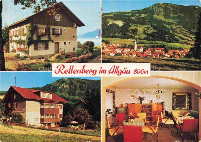Rettenberg Oberallgaeu Bayern Haus-Marienfried Bergpanorama Kirchturm Bauernhaus