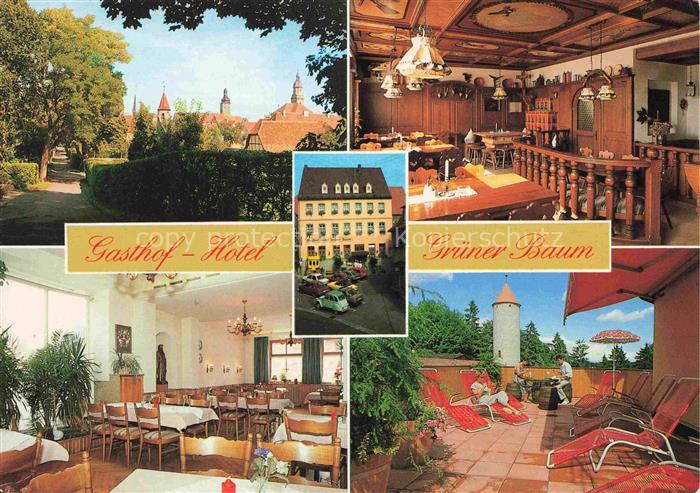 Uffenheim Neustadt Aisch-Bad Windsheim Bayern Gasthof-Hotel-Gruener-Baum Kirchtu