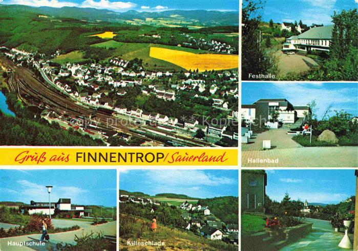 Finnentrop Sauerland Fliegeraufnahme Bahnhof Festhalle Hallenbad Hauptschule Kil