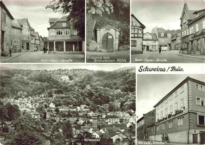 Schweina Bad Liebenstein Karl-Marx-Strasse Altensteiner-Hoehle HO-Cafe-Frieden T