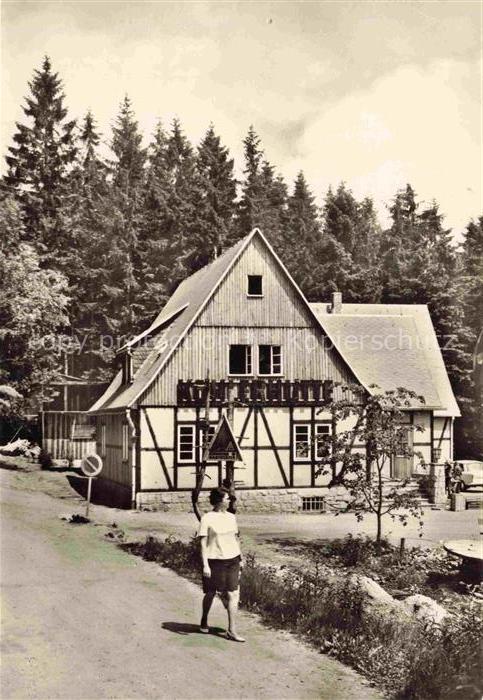 Sosa Erzgebirge Koehlerhuette Konsum-Gaststaette Talsperre-des-Friedens Fachwerk