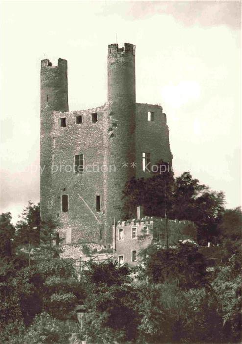 Saalfeld Saale Thueringen Hohe-Schwarm Burgruine Tuerme Burg Wald Huegel