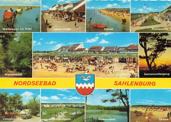 Sahlenburg Nordseebad Cuxhaven Niedersachsen Wattwagen Priel Ladenstrasse Strand