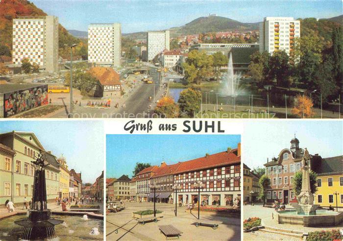 SUHL Thueringen Haus-der-Gewerkschaften Steinweg Rathaus Waffenschmied-Denkmal B