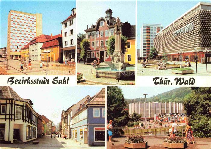 SUHL Thueringen Wilhelm-Pieck-Strasse Rathaus Waffenschmied-Denkmal CENTRUM-Ware