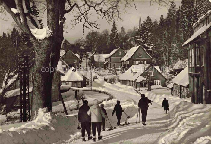 Schierke Harz Am-Kirchberg Wintersportplatz Skifahrer Winterlandschaft Schnee Do