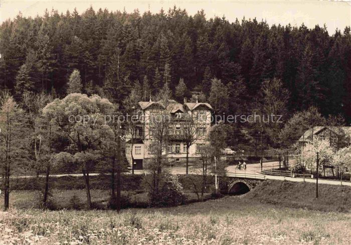 Schwarzenberg Erzgebirge Sachsen HO-Gaststaette St-Katharina Fachwerkhaus Wald T