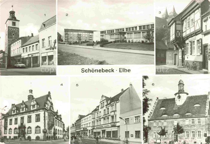 Schoenebeck Elbe Sachsen-Anhalt Salzturm Volksschwimmhalle Rathaus Salzer-Strass
