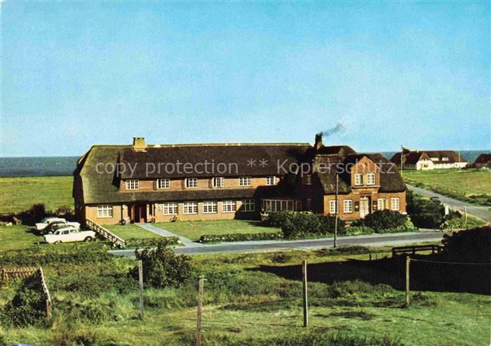Rantum Sylt Gasthaus-Boysen Pension Reetdachhaus Nordsee Sylt Wiese
