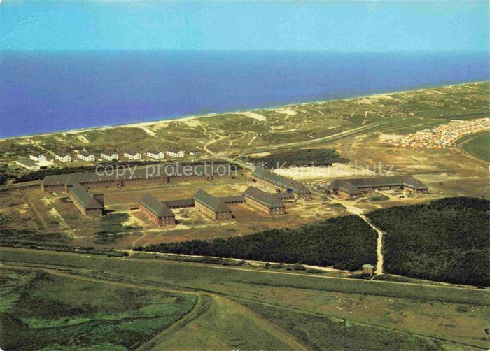 Rantum Sylt Schullandheim Kurheim Backsteingebaeude Duenen Nordsee Fliegeraufnah