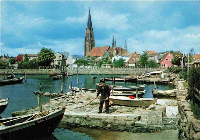 SCHLESWIG-CITY Holstein Holm St-Petri-Dom Schlei Fischer Fischerboote Hafen Kirc