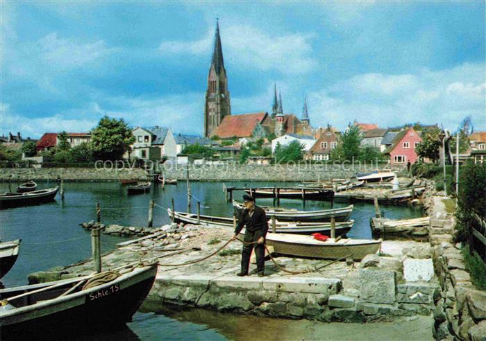 SCHLESWIG-CITY Holstein Holm St-Petri-Dom Schlei Fischerboote Hafen Fischer Kirc