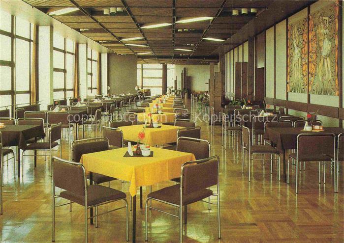 Schoeneck Vogtland Sachsen FDGB-Erholungsheim Speisesaal Innenraum Restaurant Ti