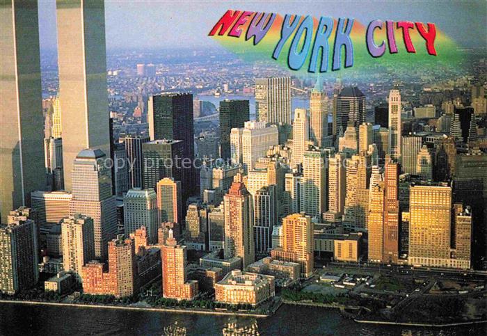 NEW YORK City USA Twin-Towers World-Trade-Center Battery-Park-City Manhattan Sky