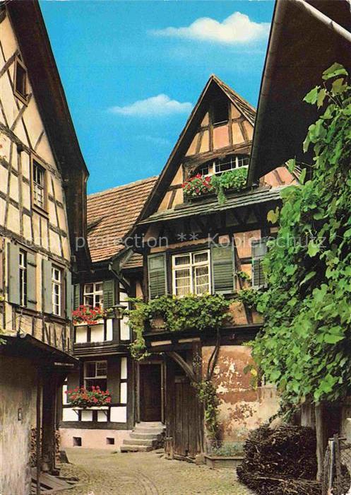 Gengenbach Schwarzwald BW Engelgasse Fachwerkhaeuser Altstadt Weinreben Blumensc
