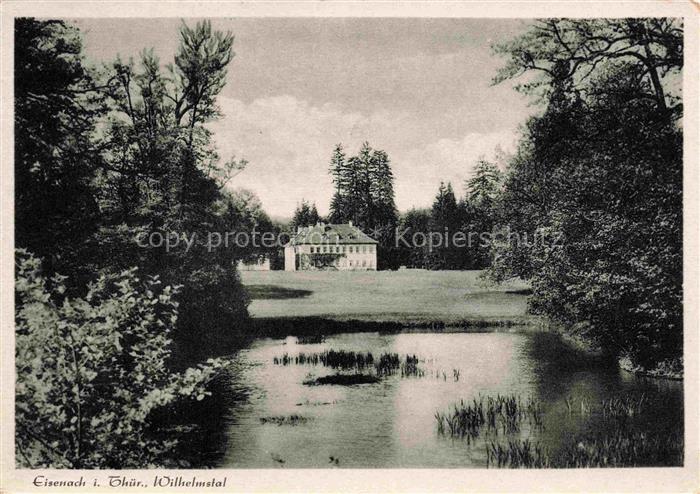EISENACH Thueringen Wilhelmstal Park Teich Schloss Wald Spiegelung Parkanlage