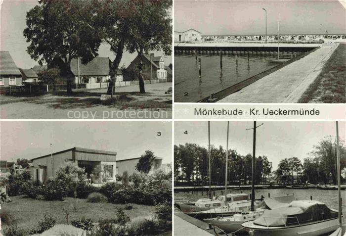Moenkebude Uecker-Randow Mecklenburg-Vorpommern Dorfstrasse Badesteg Bungalowsie