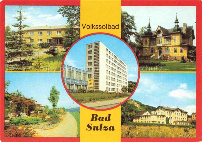 Bad Sulza Thueringen Volkssolbad Kurgebaeude Hochhaus Park Villengebaeude Sanato