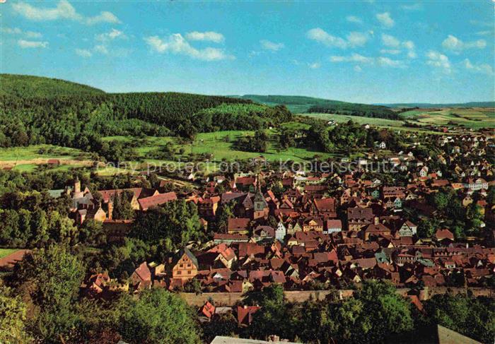 Buedingen Hessen Luftbild Altstadt Fachwerkhaeuser Kirche Wald Huegel