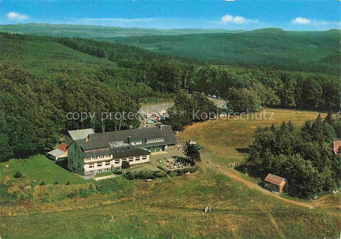 Breungeshain Berggasthof Hoherodskopf Luftbild Naturpark Vogelsberg Wald Terasse