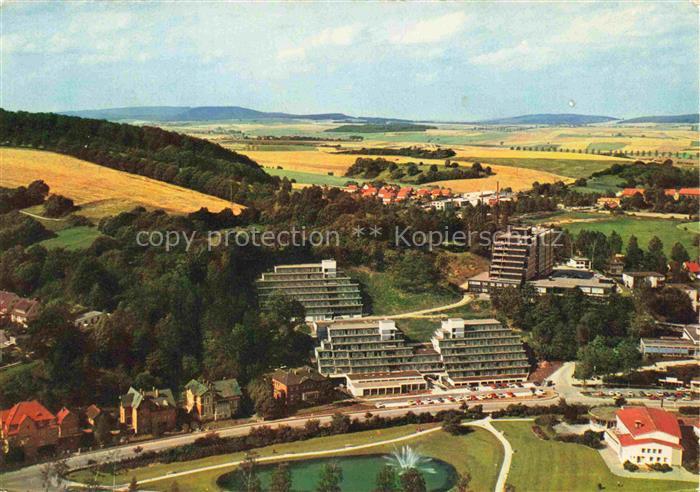 Bad Gandersheim Luftbild Kurheime Kurgebaeude Teich Fontaene Harz Felder