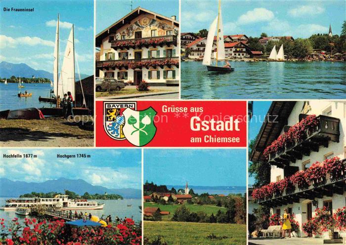 Schalchen Gstadt Chiemsee Chiemsee Fraueninsel Segelboote Dampfer Hochfellern Ho