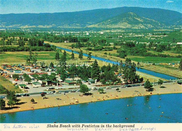 Penticton British Columbia Canada Skaha-Beach Okanagan-Canal Strand Luftbild Ber