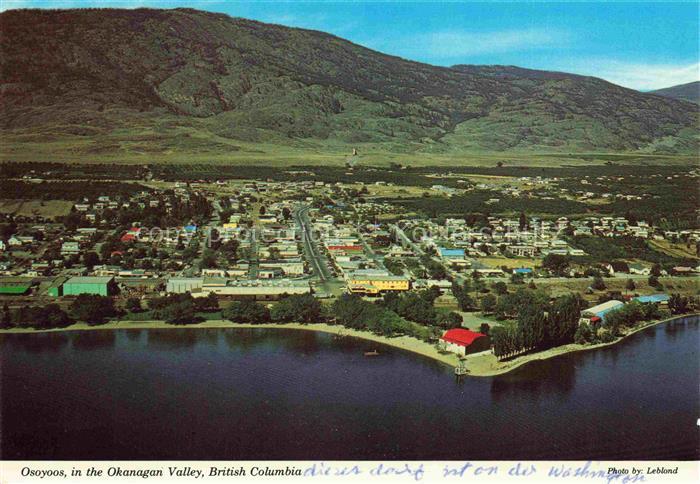 Osoyoos British Columbia Canada Okanagan-Valley Legion-Beach Luftbild See Berge