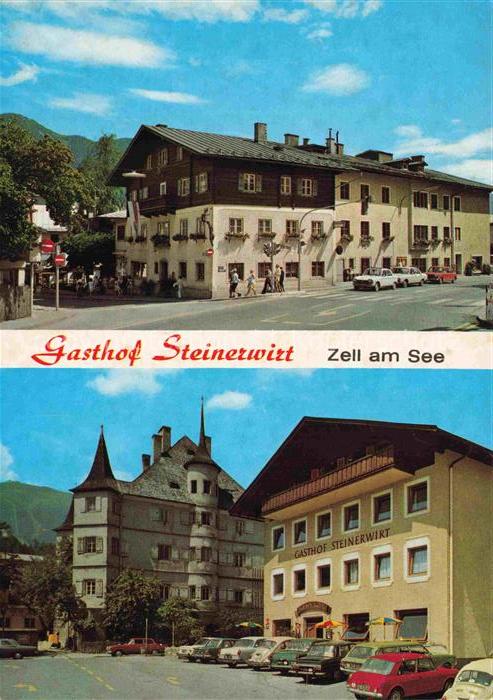Zell See AT Gasthof-Steinerwirt Hotel Stadtplatz Autos Berge Mehrbildkarte