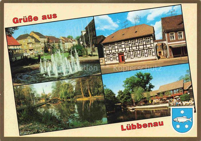 Luebbenau Spreewald Brandenburg Wasserfontaene Fachwerk Teich Gaststaette Marktp