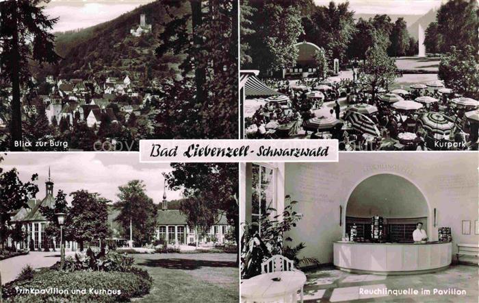 BAD LIEBENZELL BW Burg Kurpark Trinkpavillon Kurhaus Reuchlinquelle Schwarzwald